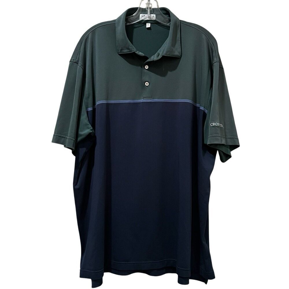 Peter Millar Men’s XL Summer Comfort Navy blue Green Crosswater Polo G5